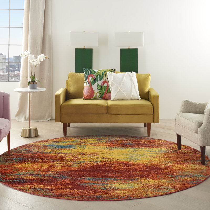 Tapis intérieur / extérieur Nourison Essentials Flame, Rond 8
