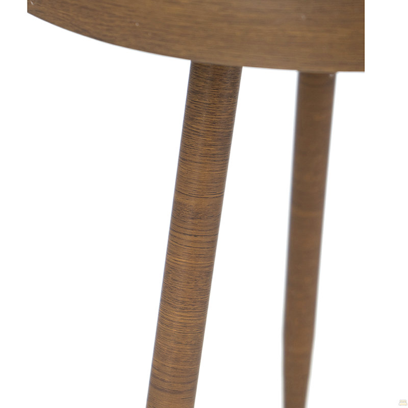 18X18x22" Round Side Table With Glass Top And Antique Gold Tapered Legs