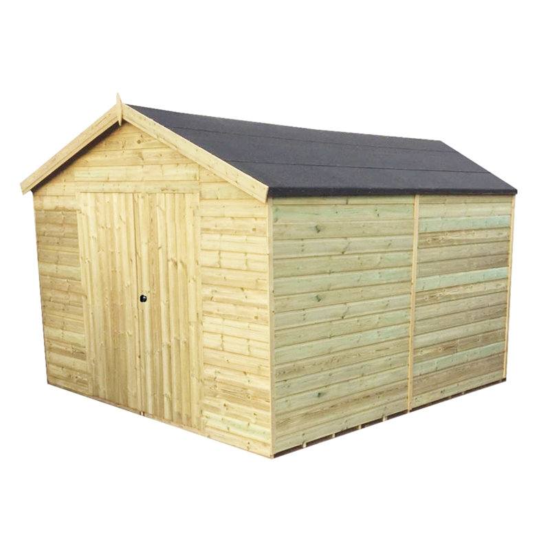 Rashawn 8 ft. W x 11 ft. D Solid Wood Garden Shed