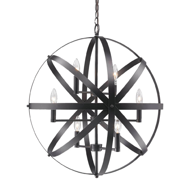Industrial 6 Light Sphere Chandelier