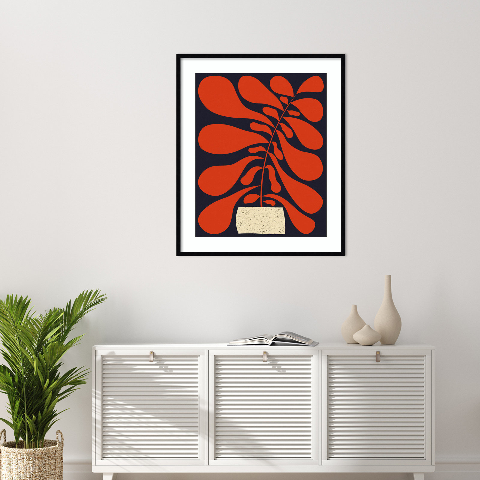 Lynne "Lazy Plant No. 1" Print, Black, 40" H x 33" W