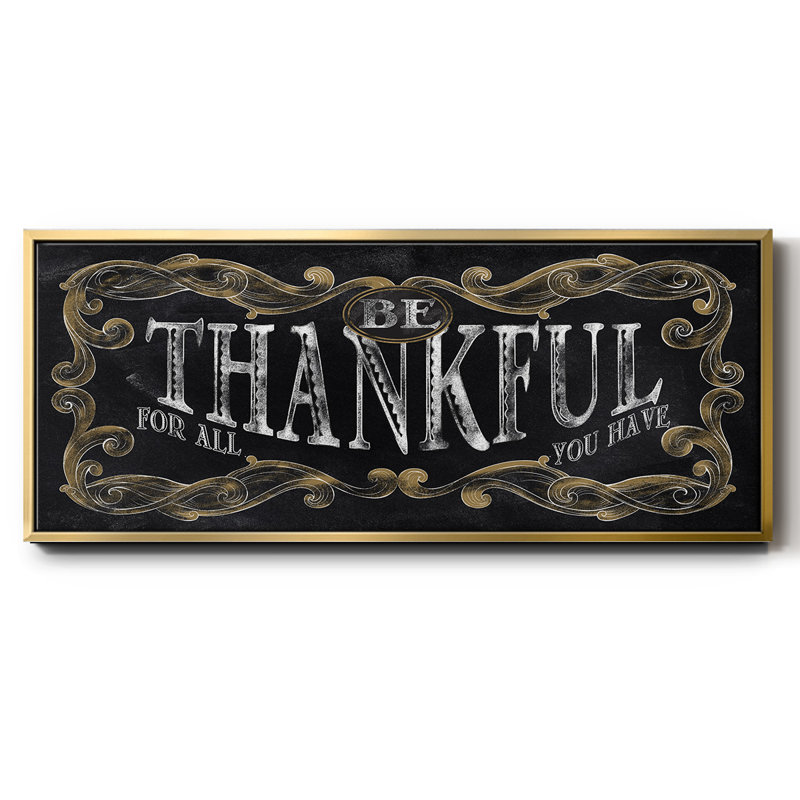 «Be Thankful», toile encadrée