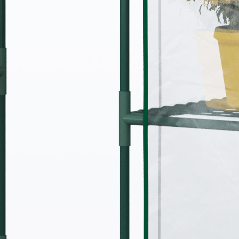 5' X 2.5' 6.5' Greenhouse Kit, Portable With 3 Tier Shelves, Clear Plastic Cover, Strengthen Backyard Garden Defense Mini Walk-in 6.5', Enhance Garden's Resilience And Adaptability