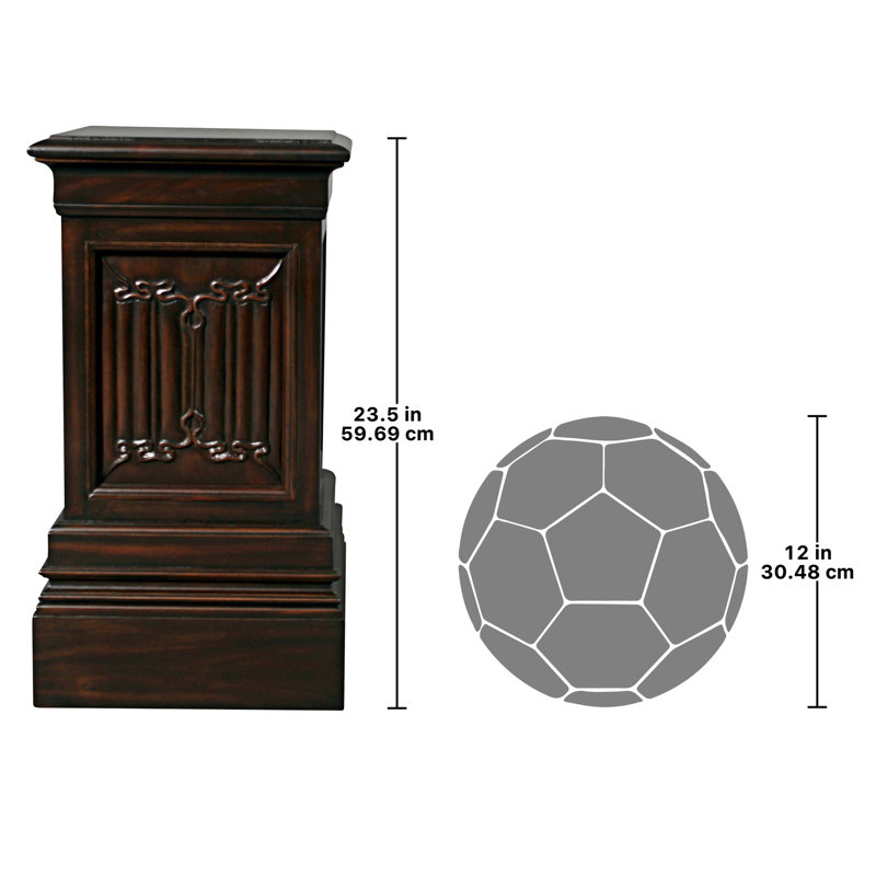 Canterbury Abbey Square Pedestal Mahogany Plant Stand, 23.5" H x 13" L x 13" D
