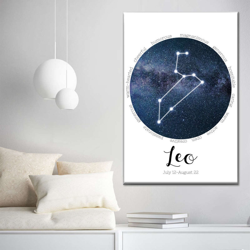 Leo Constellation sur toile, H 12 po x l 8 po x P 1 po