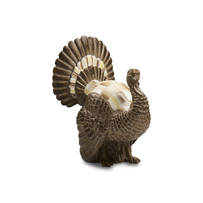 Mocha Check Mini Turkey Figurine