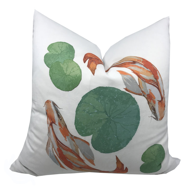 Koi Square Pillow Cover & Insert, Coral