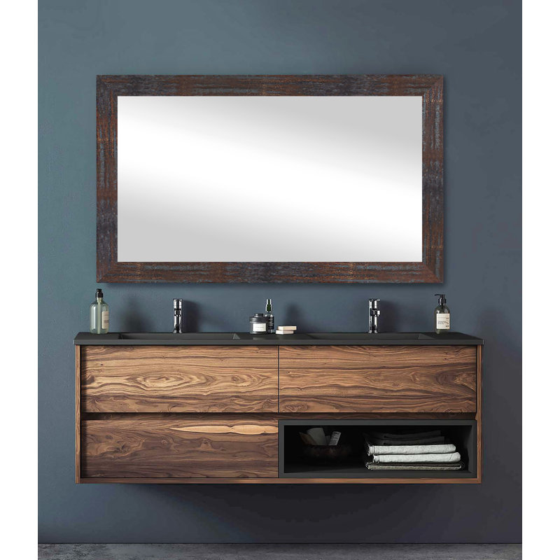 Miroir décoratif, Laiton acier industriel, 33 po x 60 po