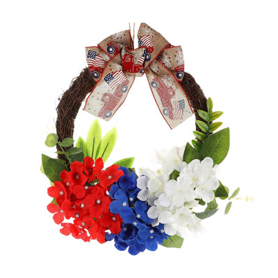  Patriotic Wreath Decorations, 4th of July Wreaths for Front Door, Red White Blue Spring Summer Door Wreath for Independence Day, Memorial Day for Indoor Outdoor Decor