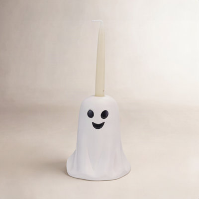 Tall Stoneware Ghost Shaped Taper Holder