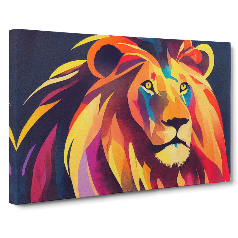 Lion Watercolour Vol.4 Abstract - Wrapped Canvas, 35cm H x 50cm W x 3cm D