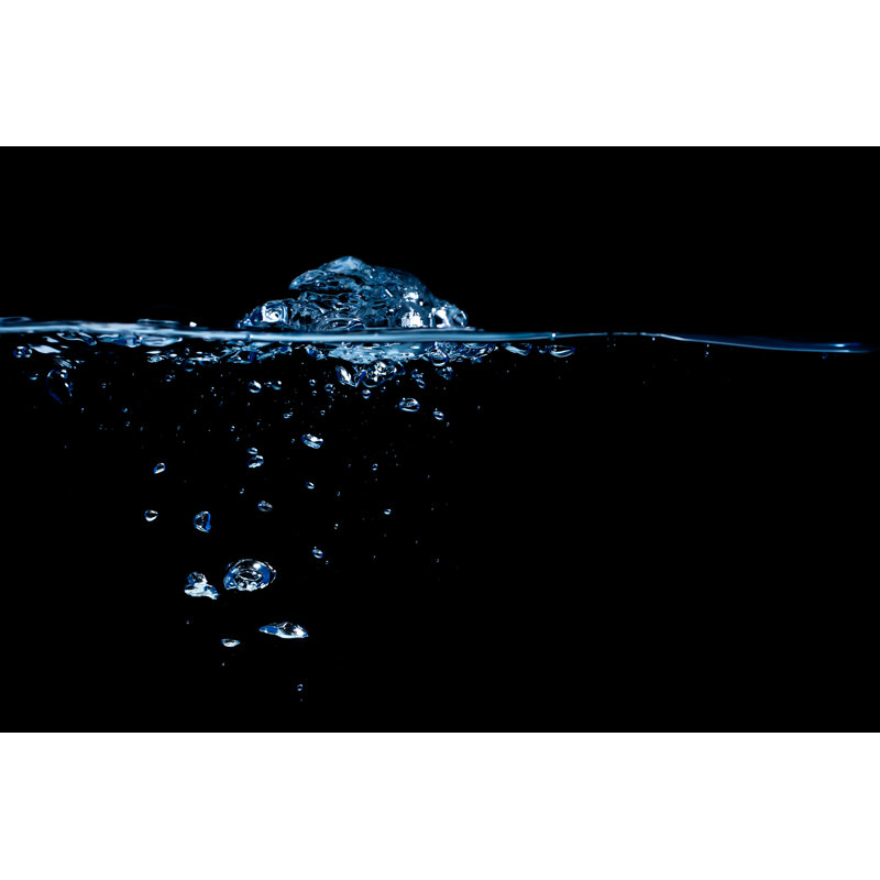 Water Surface on Black 1 Piece Wrapped Canvas Wall Art, 61cm H x 91cm W x 3.8cm D