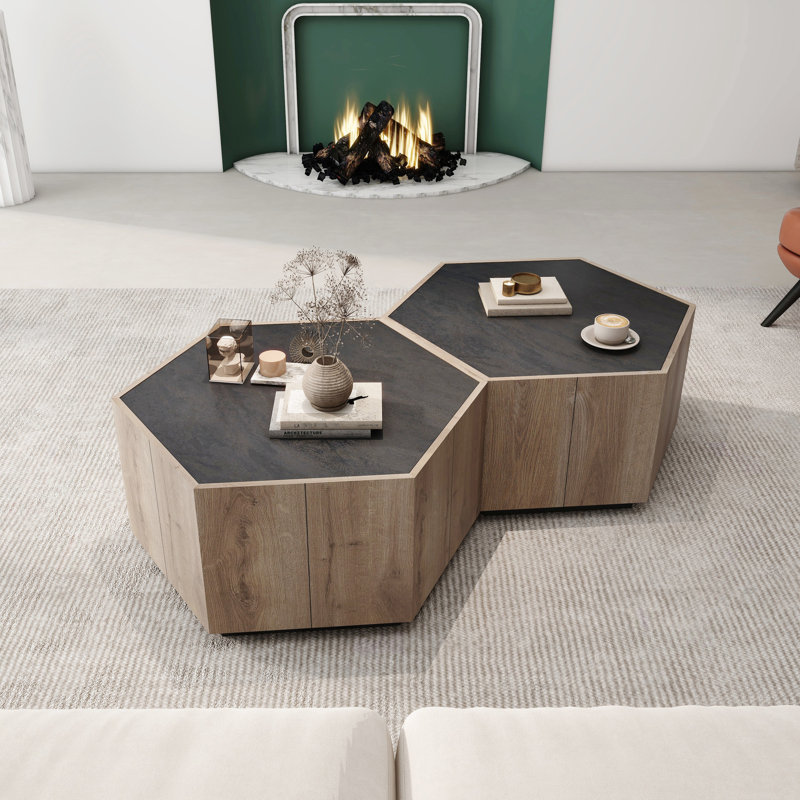 Table basse 2 tiroirs 2 pièces