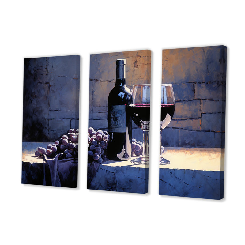 Syrahs Shadow - vin, ensemble d'art mural, H 28 po x l 36 po