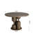 Amberly 47"/53"/59" Dark Walnut Round Solid Wood Dining Table with Unique Base Seats 4/6/8 for Kitchen Living Room, One-step Installation-1171025172