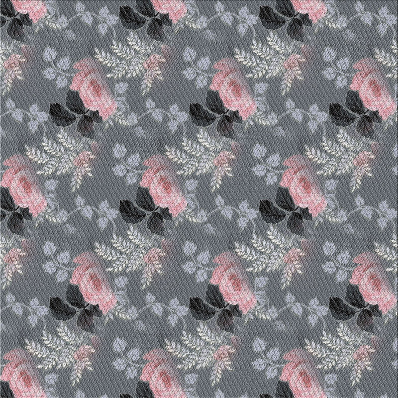 Tapis floral gris Jak, Carré 5 pi