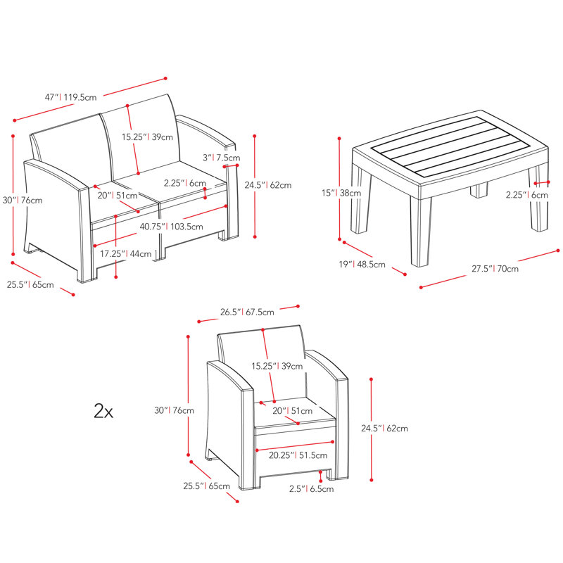 Ensemble de conversation avec canapé et coussins en rotin 4 pièces, Beige