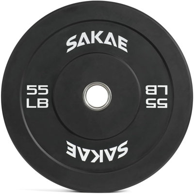Ensemble de plaques de pare-chocs en caoutchouc 55L olympique, 2 plaques de poids avec moyeu en acier, idéal pour l'haltérophilie, l'équipement CrossFit, l'entraînement en force et l'entraînement à domicile, simple