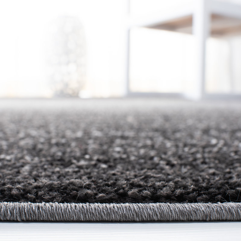 Tapis gris foncé / gris clair en polypropylène tissé à la machine Difranco, Tapis de couloir 2 pi 6 po x 12 pi