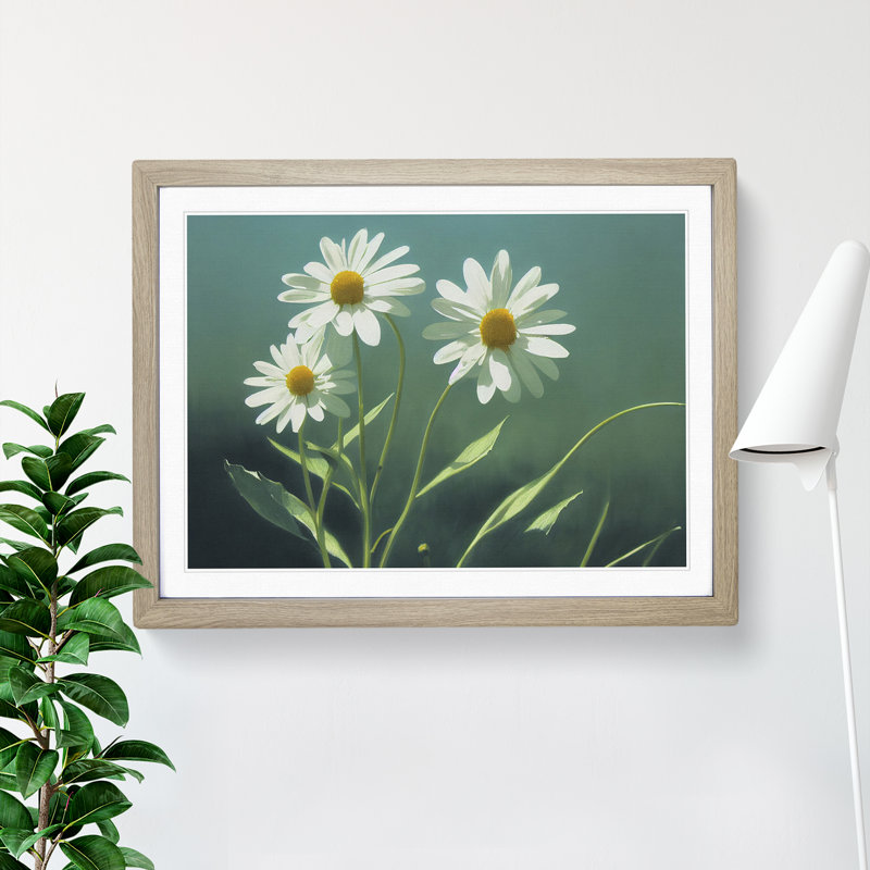 Cosmopolitan Daisy Flowers - Framed Print, 46cm H x 64cm W x 2cm D, Oak Framed
