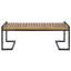 Banc de 52,41 po de largeur avec fabrication en bois et en fer noir