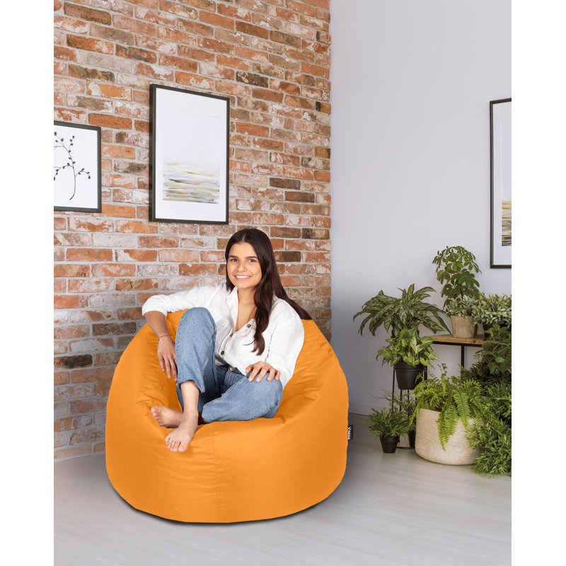 Polyester Outdoor Friendly Classic Bean Bag, Orange 100% Polyester