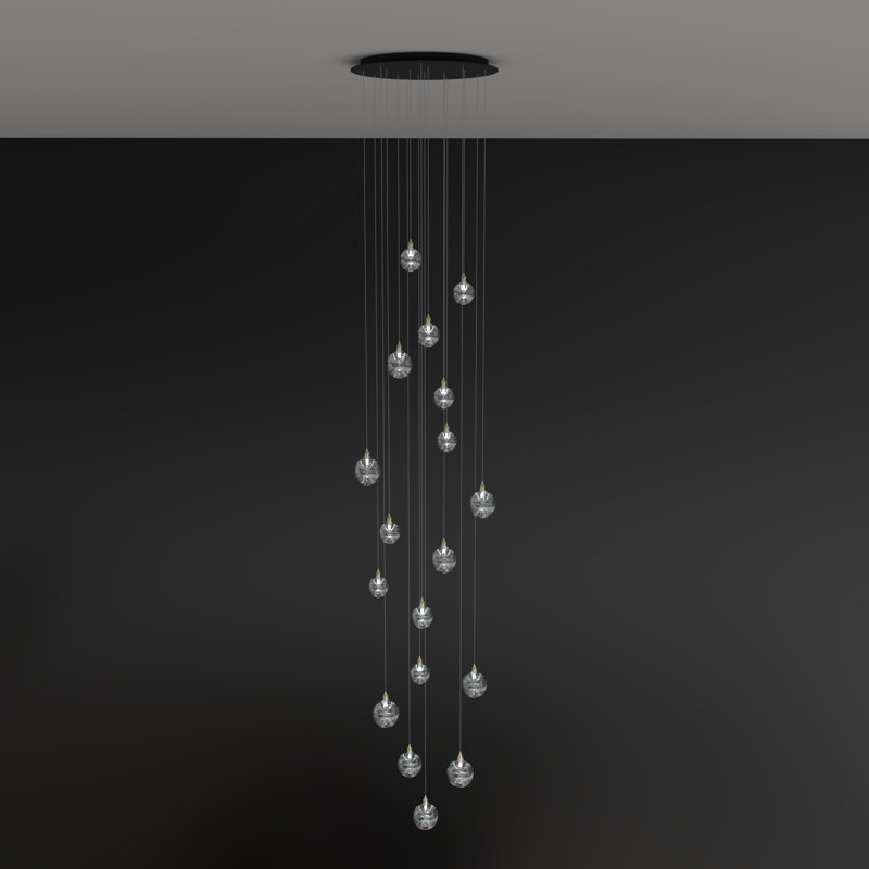 Calla Lilies 18 - Light Pendant, 120" H x 26" W x 26" D, Matte Black