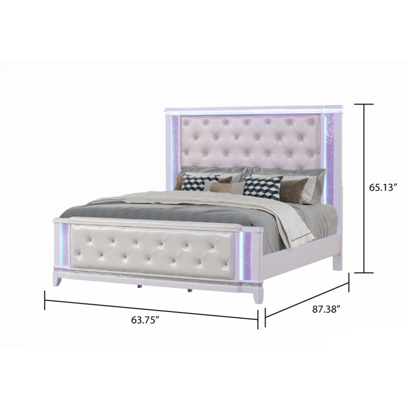 Ensemble de chambre à coucher 5 pièces avec DEL, Grand