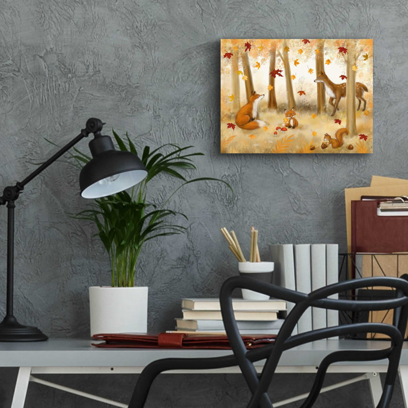 «Autumn Scene» par Makiko, art mural en verre acrylique, H 12 po x l 16 po x P 0,13 po