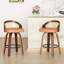 Tabouret de bar pivotant jaune Mid Century