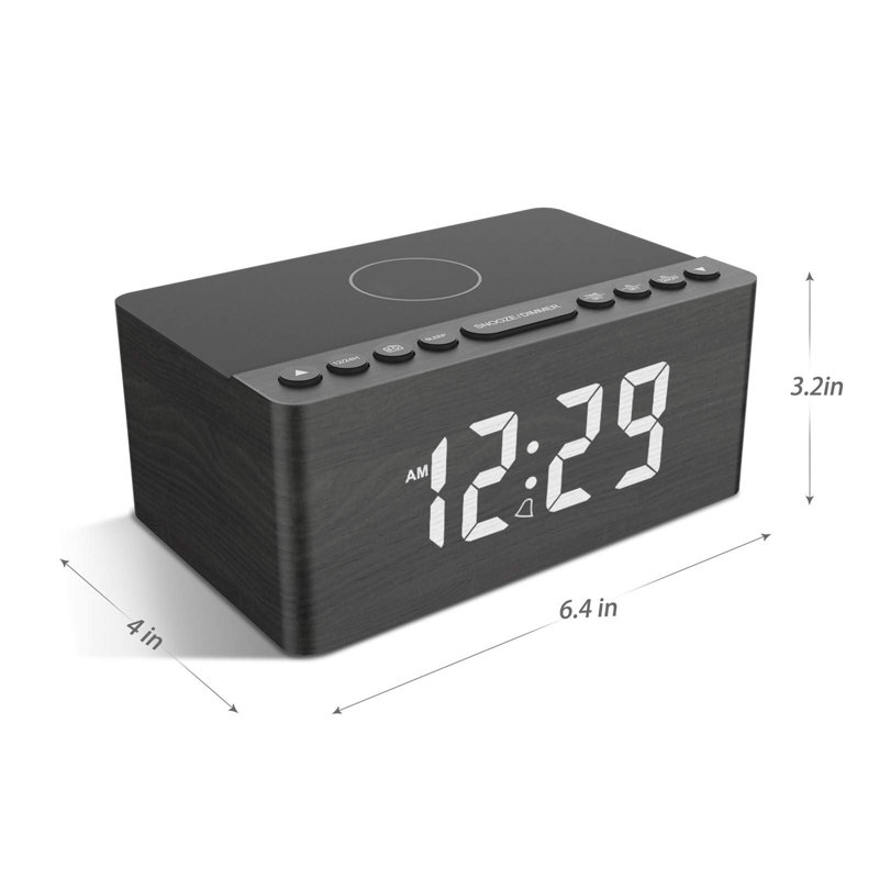Digital Electric Alarm Tabletop Clock, Black