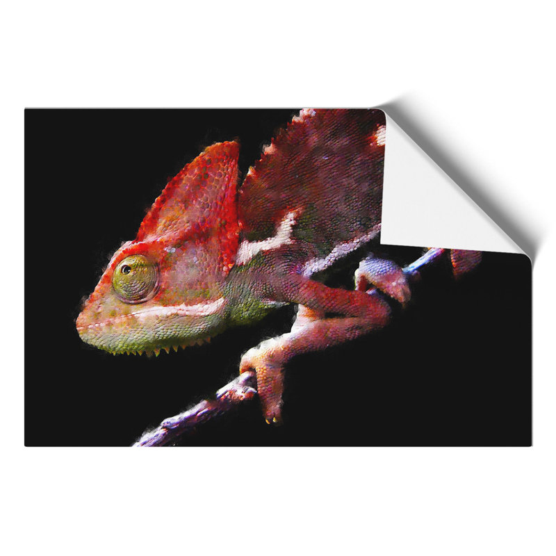 Chameleon Lizard Painting - Frameless Print, 21cm H x 30cm W x 0.1cm D
