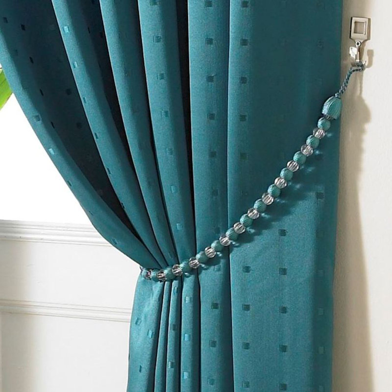 Canaan Earl Beaded Curtain Tieback, Teal