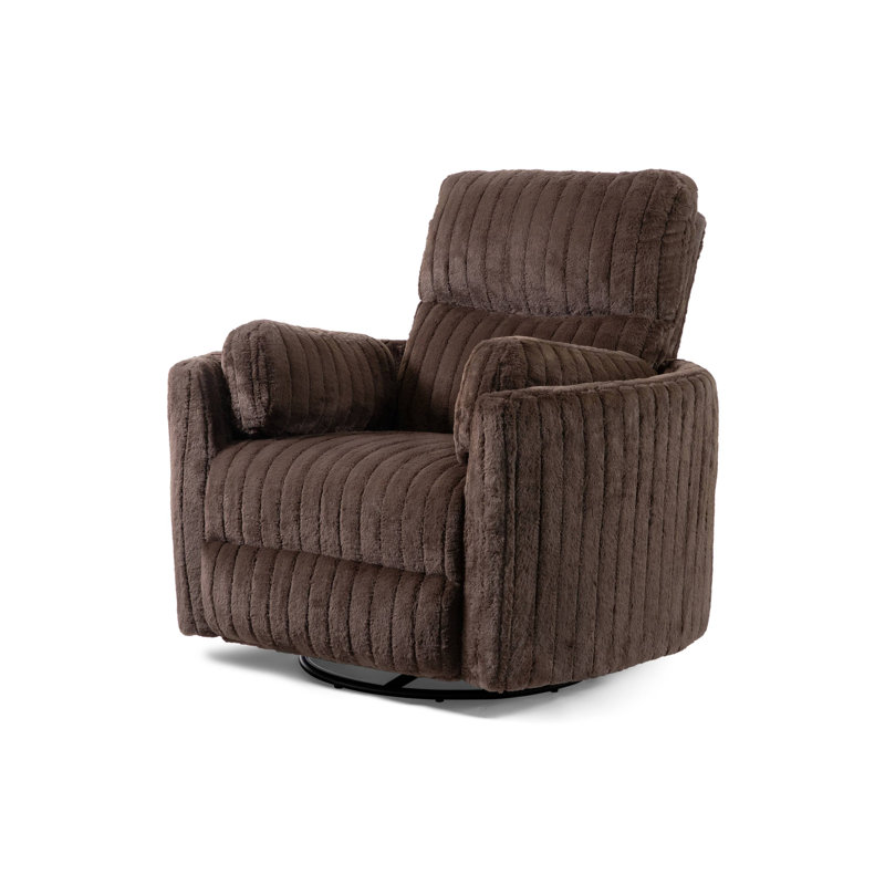 39.4" W Contemporary Power Glider Recliner W/ Swivel, Chocolate Brown, Chocolate Brown