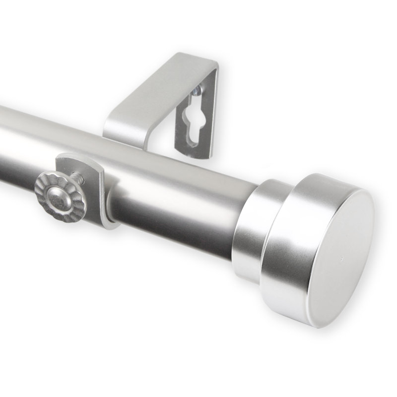 Tringle à rideaux simple réglable 1 po New Hartford, De 28 po à 48 po de largeur, Nickel satiné