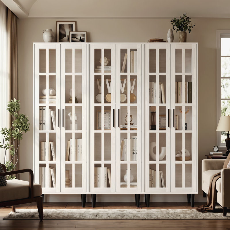 70.9'' H X 70.8'' W With Bookcases, White