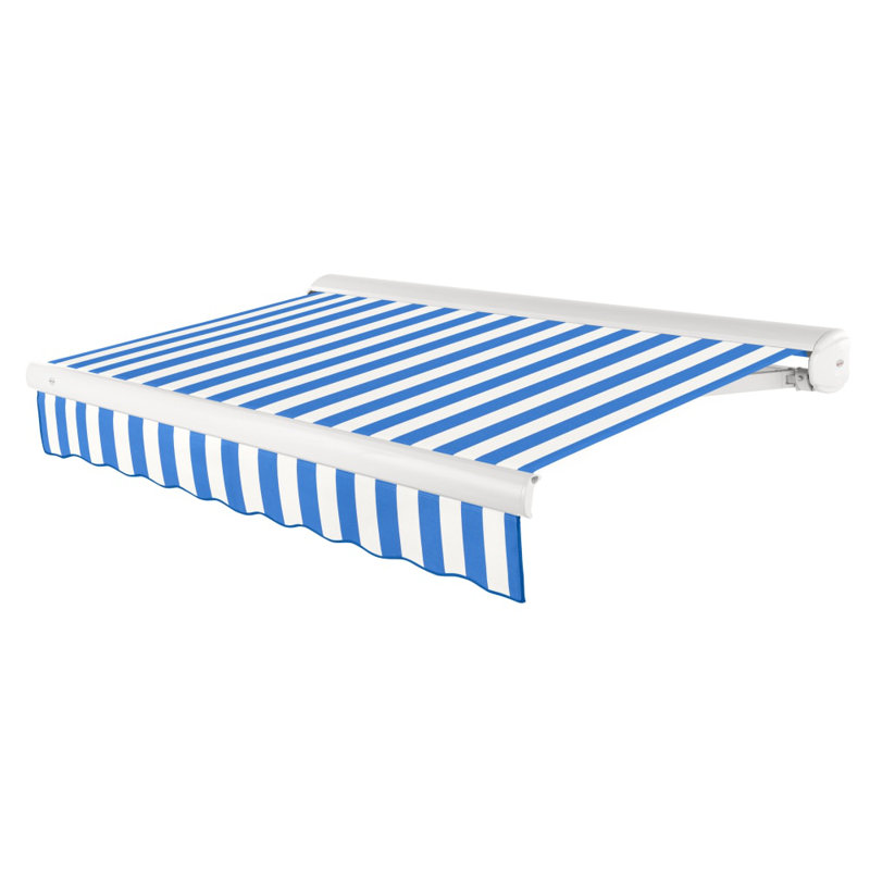 Awntech Key West Patio Retractable Awning with Cassette, Forest, Right Side, 24' W × 10' D