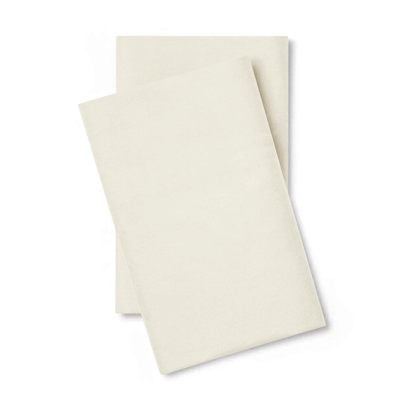 Classic Cool & Crisp 100% Cotton Percale Pillow Case Pair, Cream, Queen