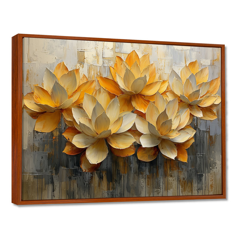 Murraine - Floral Wall Art, H 12 po x l 20 po, Impression encadrée flottante, Brun