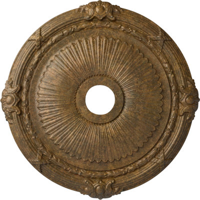 Endurathane Heaton Ceiling Medallion, 27 1/2"OD x 3 7/8"ID x 2 1/4"P (Fits Canopies up to 6 1/2"), Hand-Painted Rubbed Bronze Finish