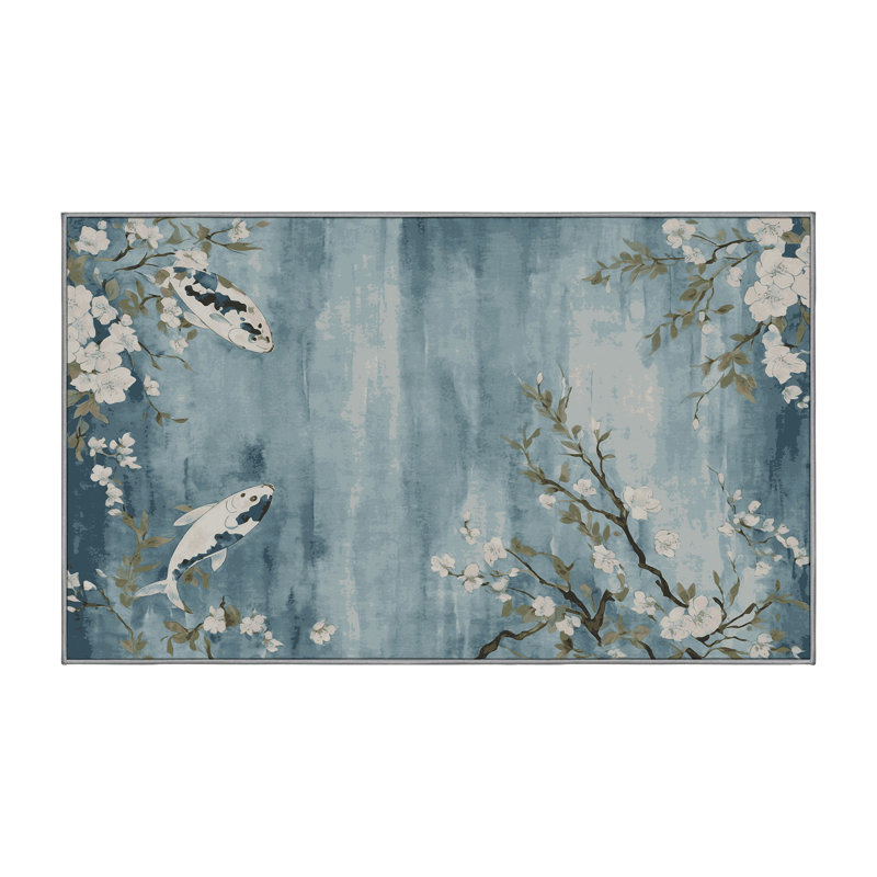 Machine Washable Gray Area Rug, Rectangle 6' x 9'