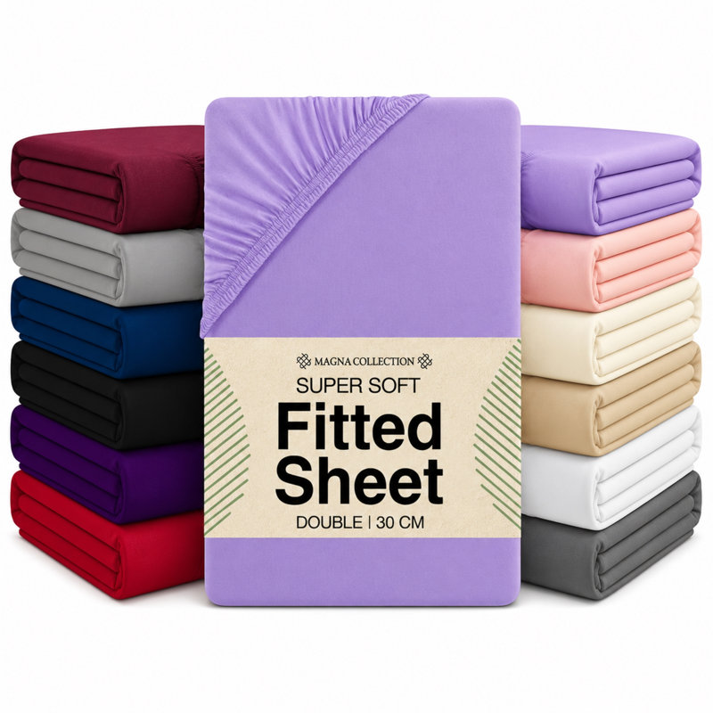 Machine Woven Fitted Sheet, Super King, Lavender