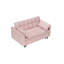 Canapé moderne en velours, lit gigogne, petit causeuse avec dossier, coussin et poches-1015528905