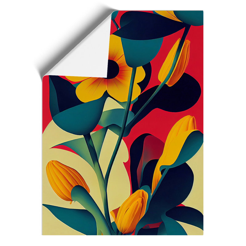 The Abstract Flowers No.3 - Wall Art, 29.7cm H x 21cm W, Paper, No Matte