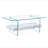 Rectangular Floating Double-Layer Coffee Table, White Glass Legs-814488151