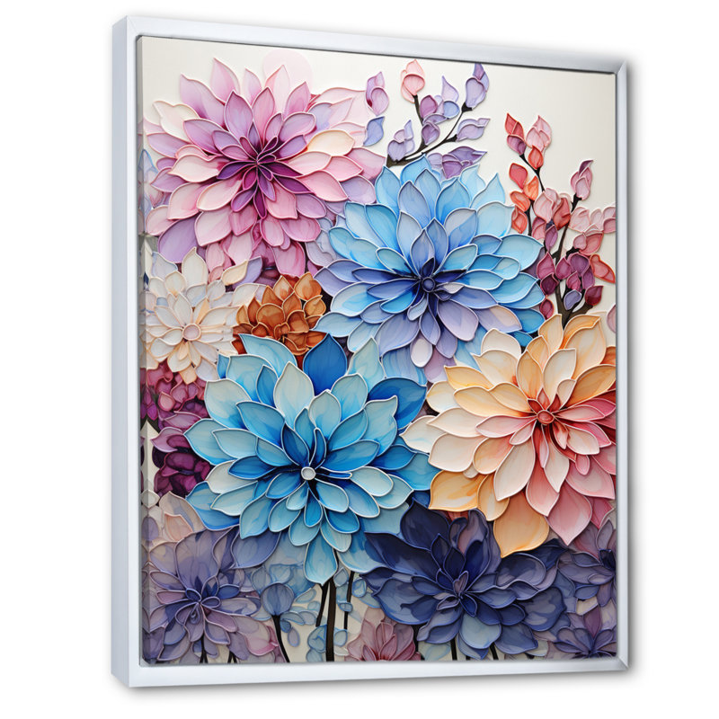«Purple Tranquil Petals V», reproduction sur toile, H 20 po x l 12 po x P 1 po, Cadre flottant blanc