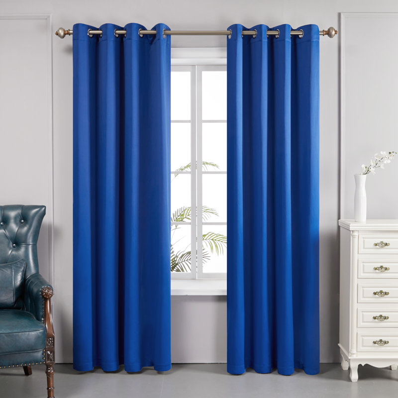 Bursaite 100 Percent Blackout Double Layers Lined Curtain Panel Pair, 52" W x 72" L, Red