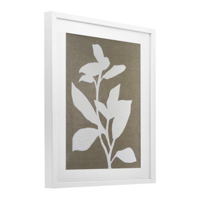 Frosted Linen Floral Framed Print Under Glass, design by Vanna Lam