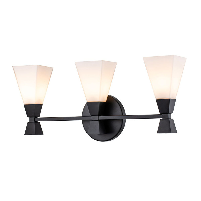 Bowtie 3 Light Vanity Light, Matte Black