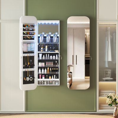 14.5'' Wide Over the Door Jewelry Armoire with Mirror